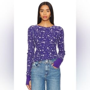 Free People We The Free Pretty Little Thermal NWOT In Blue